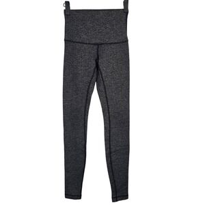 Lululemon Wunder Under High Rise Leggings Gray Herringbone Yoga Pants